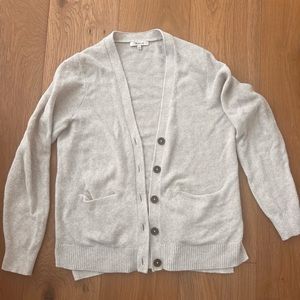 Madewell Cardigan. Light Grey with brown buttons. Size medium.
